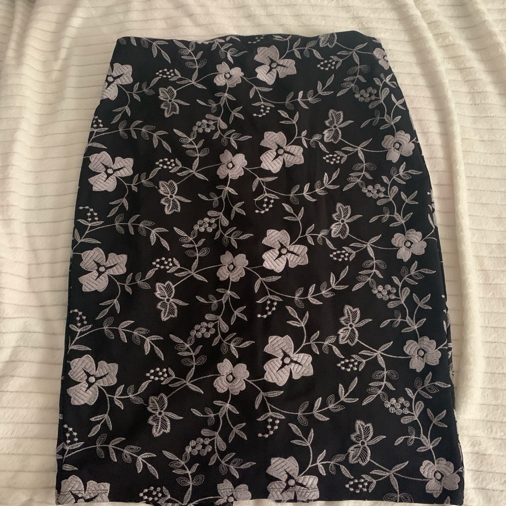 Floral Black and Gray Women's Skirt